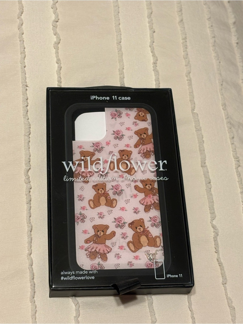 Wildflowers Pink Teddy Bear Floral iPhone 11 Case
